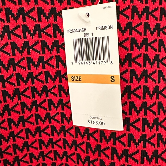 Michael Kors Black and Red Patterned Women's Sweater NWT - Picture 2 of 4